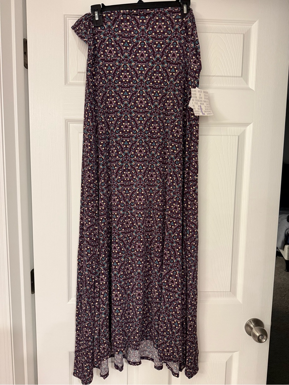 Lularoe Maxi Skirt- Purple Floral Geometric Maxi Dress - Women's